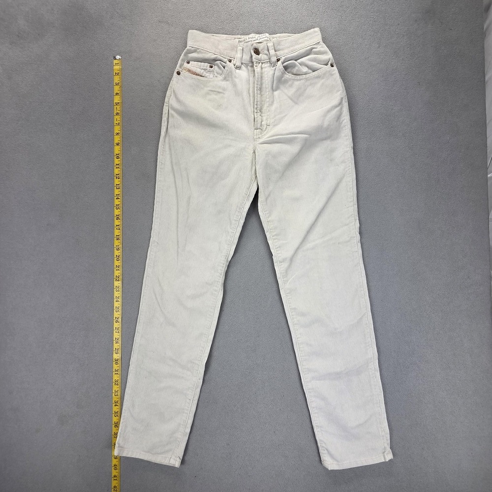 VTG Diesel Jeans Womens White Corduroy Slim Tapered Made Italy Fits 24x30